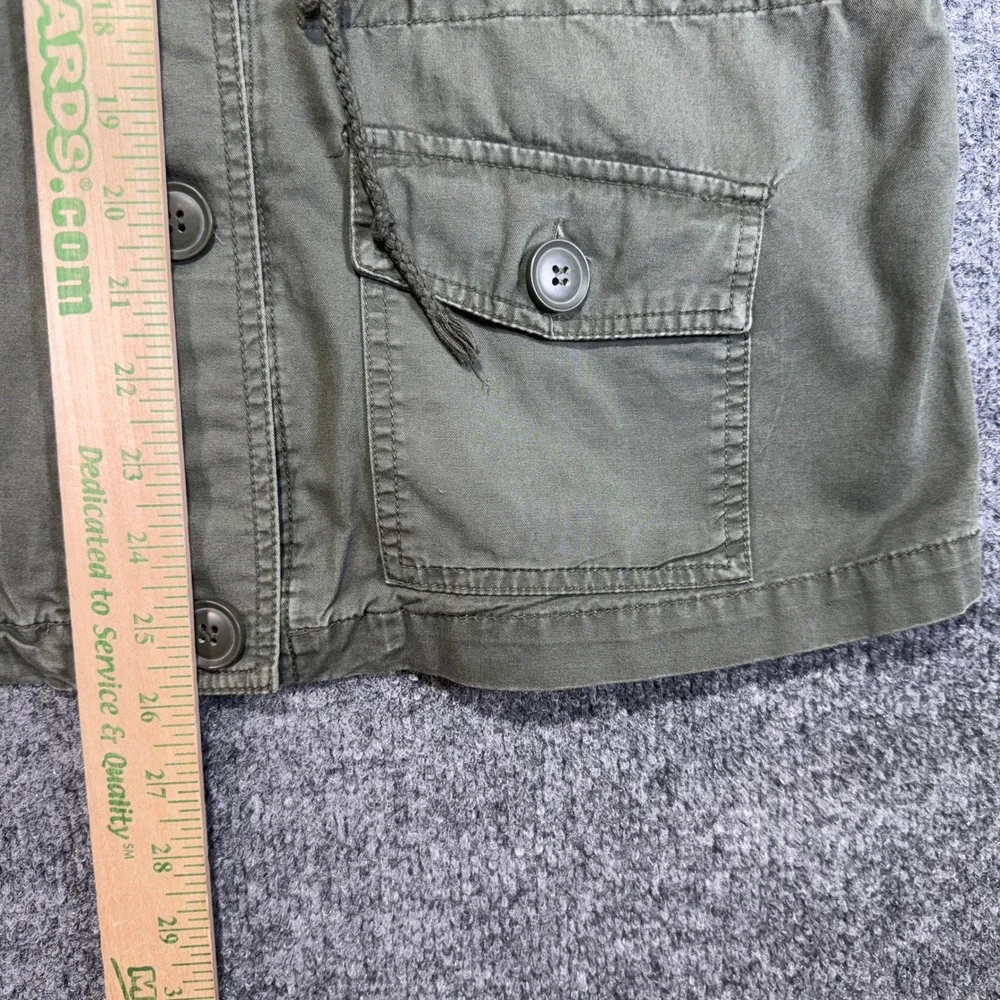 New Look Utility Field Jacket Womens Large Green‎ Hooded Cotton Military Coat